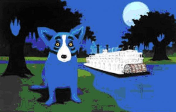 Blue-Dog-George-Rodrigue-Rollin-Down-the-River-251727390483