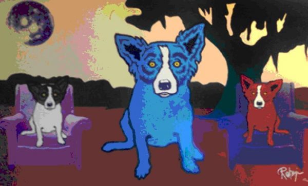Blue-Dog-George-Rodrigue-Waiting-For-My-TV-Dinner-251727390955