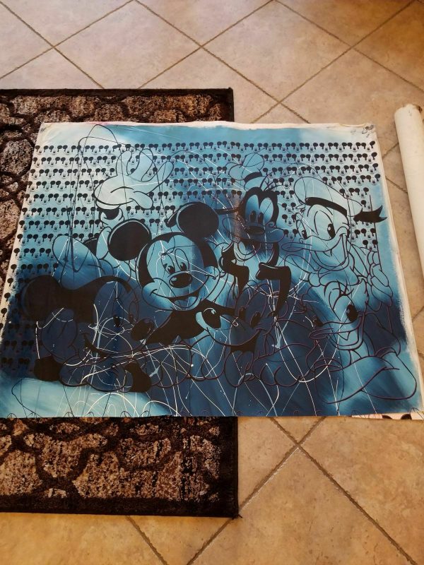 Steve-Kaufman-Minnie-Mickey-Donald-Serigraph-on-Canvas-OFFER-KAUFBW0-254158101575