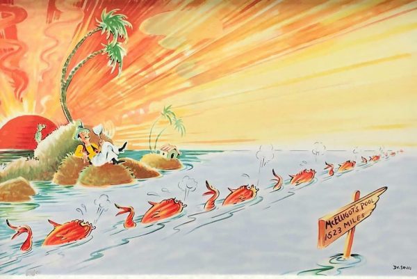 Dr-Seuss-THEODOR-GEISEL-Racing-North-to-Get-Cool-Canvas-362415159376